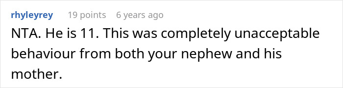 Screenshot of a Reddit comment discussing an 11-year-old breaking the aunt&rsquo;s PS4 and the mom&rsquo;s response about not replacing it.