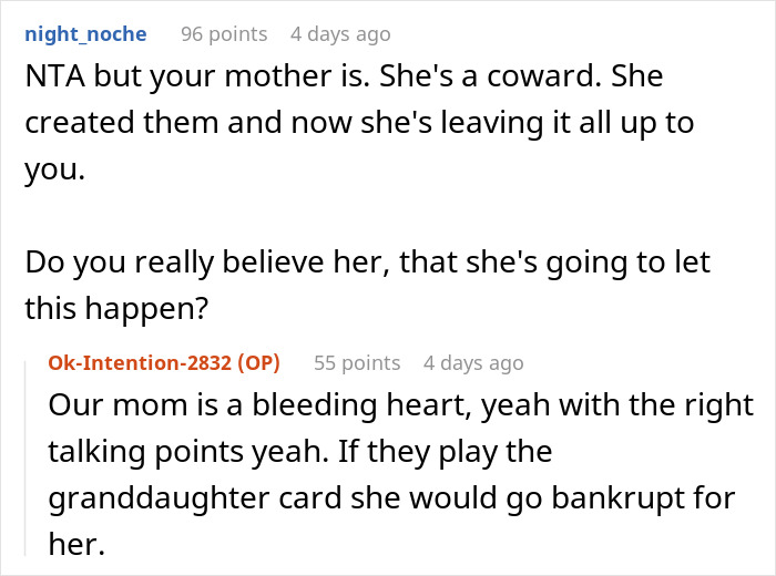 Discussion about family expecting grandma to support them financially so wife can be a stay-at-home mom.