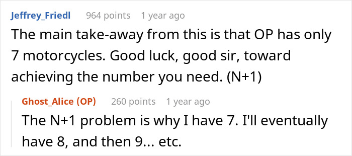 Woman cleverly uses all 7 motorcycles to teach her annoying neighbor a lesson about fair parking.