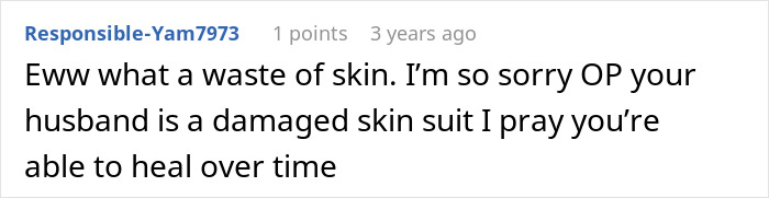 Comment on a forum post expressing sympathy for a woman dealing with a horrible, cheating husband.