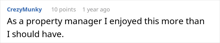 Screenshot of a comment by CrezyMunky sharing their perspective as a property manager on fair parking using seven motorcycles.