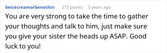 Comment expressing support for a woman weirded out by her husband&rsquo;s obsession with her sister&rsquo;s weight.