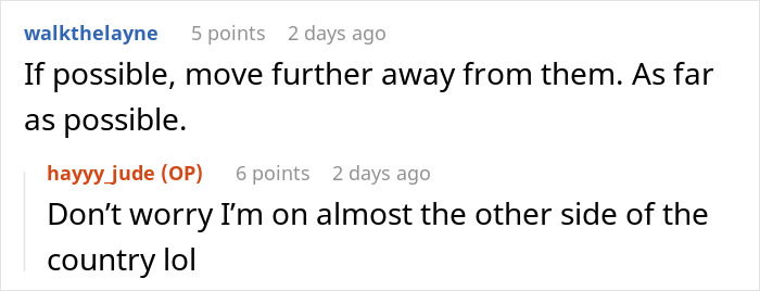 Screenshot of an online conversation discussing a gay man&rsquo;s reaction to parents expecting retirement support after kicking him out.