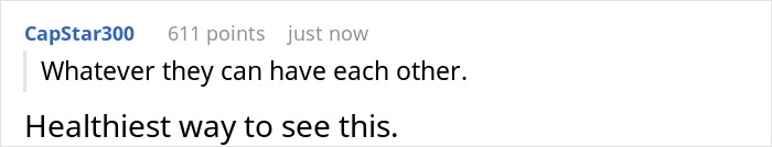 Screenshot of an online comment discussing a wife weirded out as hubby wants to father his ex's child.