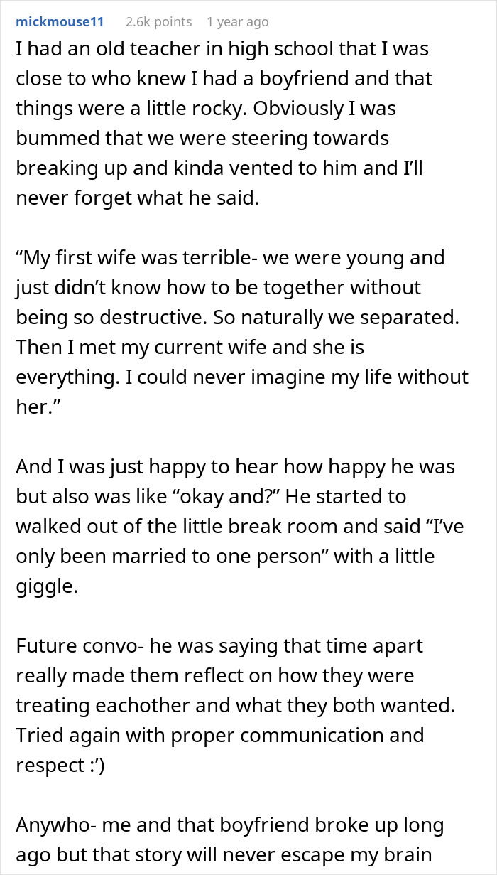 Screenshot of a heartfelt story about a man&rsquo;s love and reconnecting with his ex after time apart.