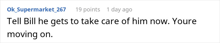 Comment about husband lies about inheritance and wanting to leave wife who cares for him with nothing.