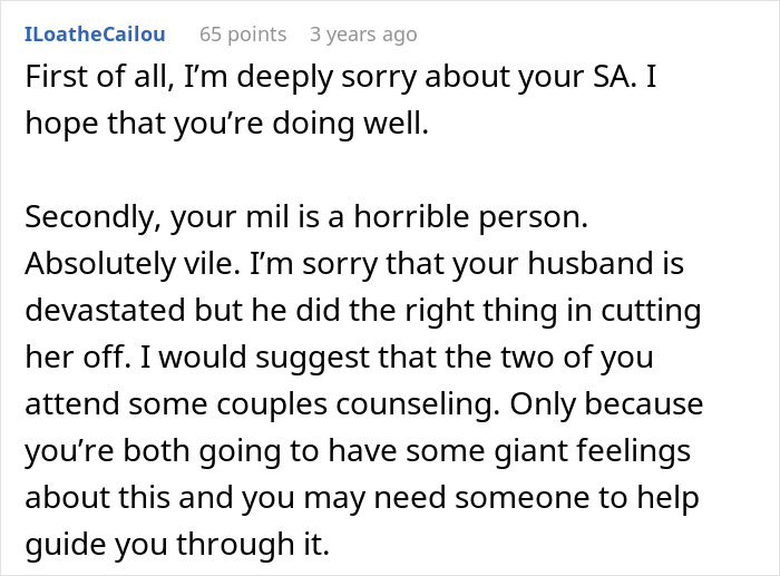 Screenshot of a forum comment criticizing a MIL who secretly DNA tested her grandkid, sparking backlash and family conflict.