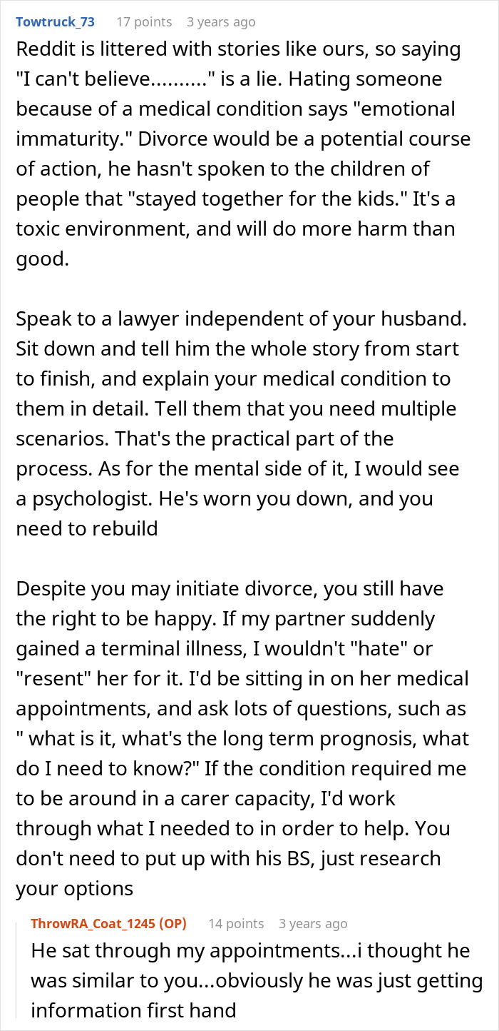 Screenshot of a Reddit discussion about a woman moving with family to run away from in-laws. Screenshot of a Reddit discussion about a woman moving with family to run away from in-laws.