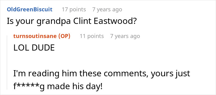 Reddit thread showing a user reacting in disbelief to a humorous mistaken identity comment.