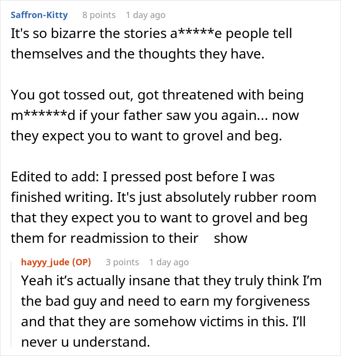 Commenters discuss a gay man&rsquo;s shock at parents expecting him to fund their retirement after being kicked out.