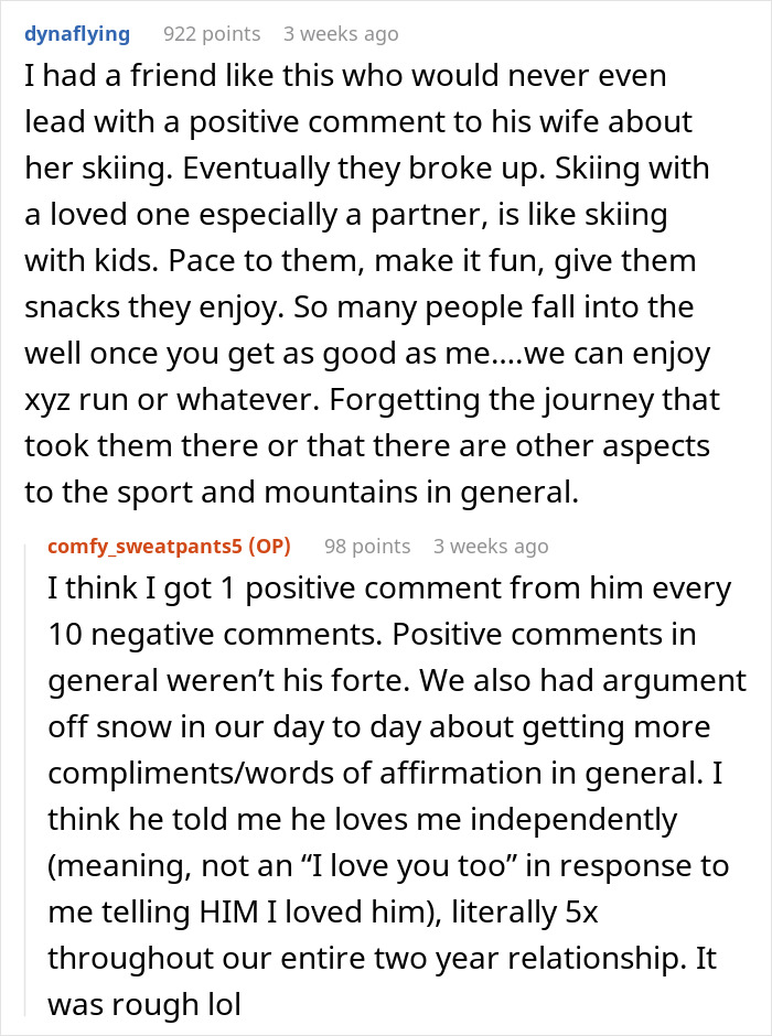 Online conversation about men abandoning their partners during outdoor activities and related relationship challenges.