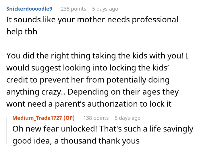 Online discussion about mom drama and family concerns involving work-life balance and protecting children&rsquo;s finances.