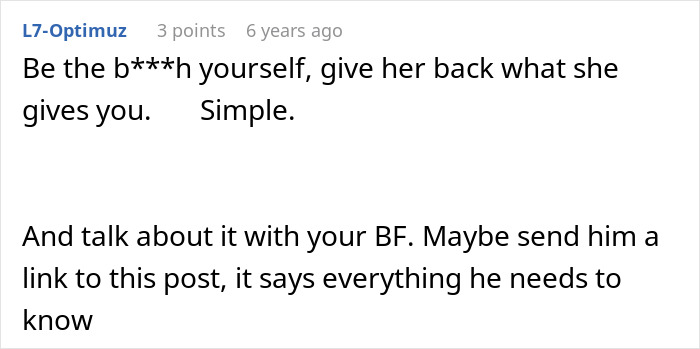 Screenshot of a social media comment advising a woman to confront her boyfriend about his female friend issues.