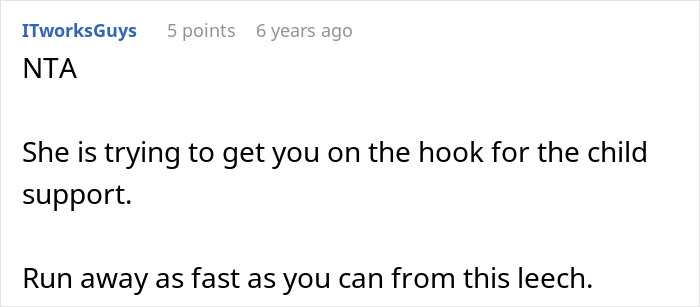 Screenshot of a forum comment discussing a man refusing to adopt wife&rsquo;s kids after discovering hidden facts about their father.