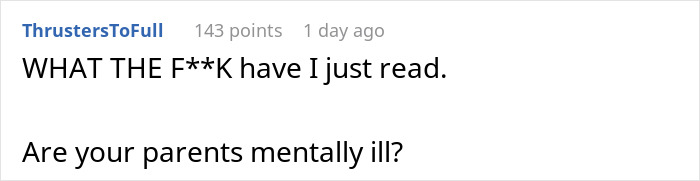 Comment expressing shock and questioning grandparents&rsquo; mental health after guilt trip over kid in family conflict.