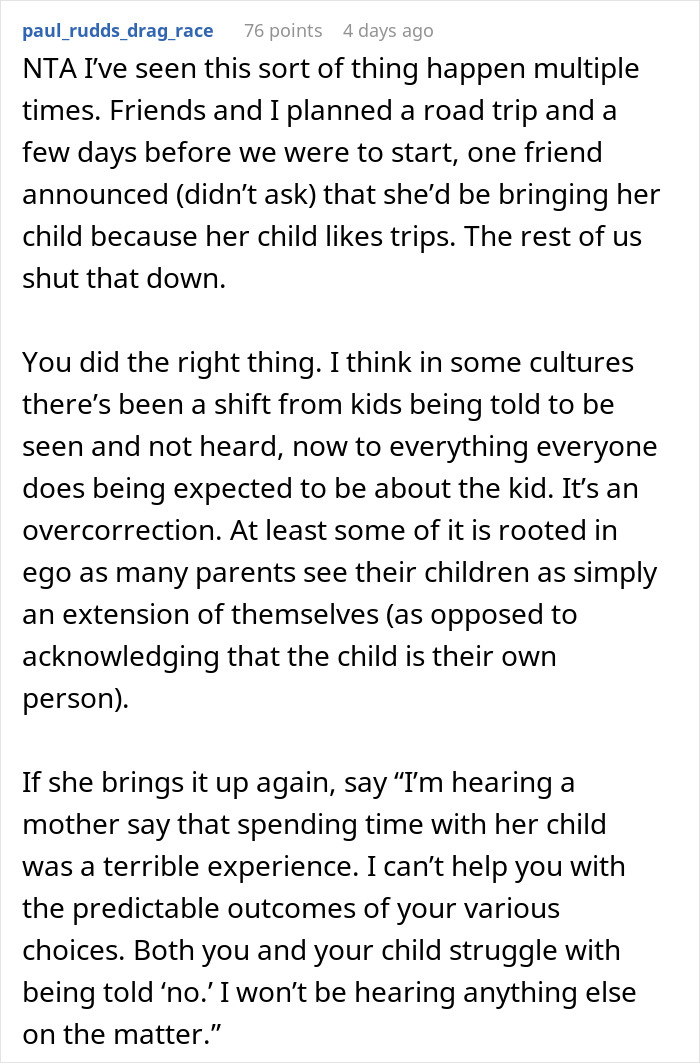 Selfish Lady Brings Kid On Child-Free Trip, Throws A Fit When Friends Go Out And Party Without Her