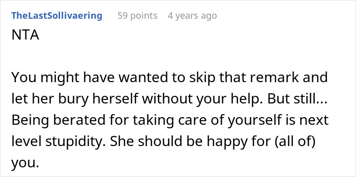 Comment on bride furious that sister worked out and looks good at wedding, criticizing her for self-care. Comment on bride furious that sister worked out and looks good at wedding, criticizing her for self-care.