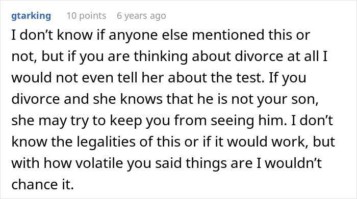 Comment discussing a dad doubting paternity of his 12-year-old son after chance meeting with old friend.