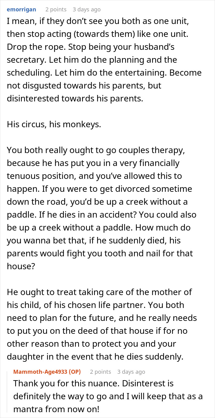 Discussion on woman expecting in-laws to gift money, revealing family tensions and financial planning advice for couples.
