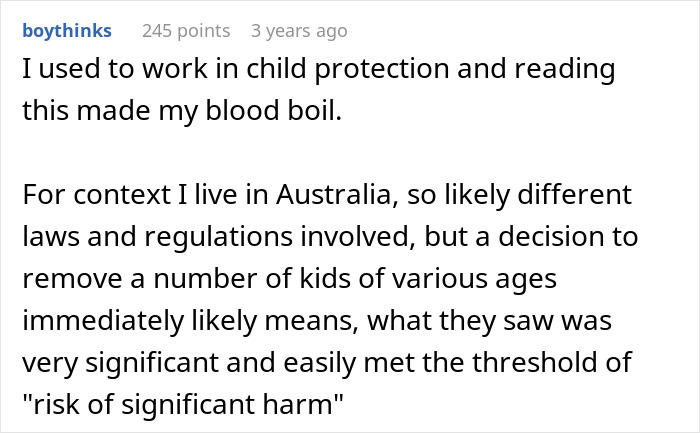 Screenshot of a social media comment discussing child protection concerns about a woman’s adopted child behavior issue. Screenshot of a social media comment discussing child protection concerns about a woman’s adopted child behavior issue.