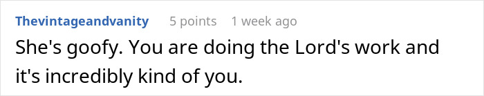 Text comment from user expressing kindness and support in an online discussion about Midol and tampons in the bathroom.