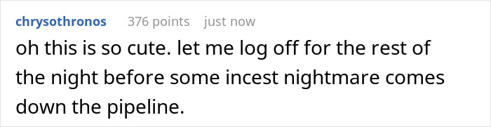 Comment about grandparents kicking young family out for refusing to leave toddler behind during medical school struggles.