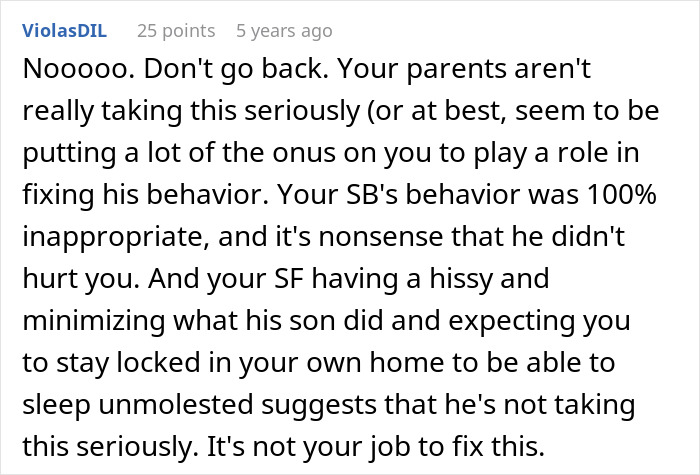 Comment expressing concern about creepy teen cutting step-sister&rsquo;s hair, while parents downplay the seriousness of the behavior.