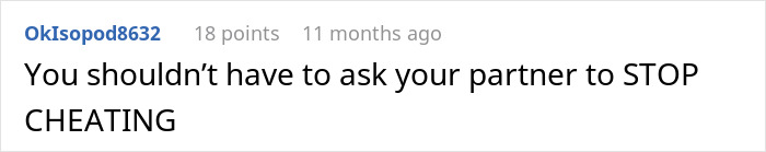 Screenshot of a text message condemning cheating, highlighting the audacity of a woman involved with a married man.