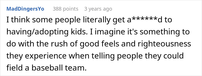 Comment on Facebook post about adopting kids, discussing challenges of having multiple adopted children. Comment on Facebook post about adopting kids, discussing challenges of having multiple adopted children.