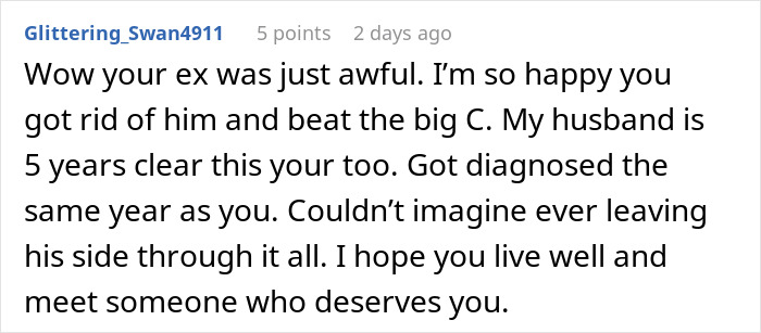 Reddit comment about someone abandoning husband during hard times and facing a reality check on divorce. Reddit comment about someone abandoning husband during hard times and facing a reality check on divorce.