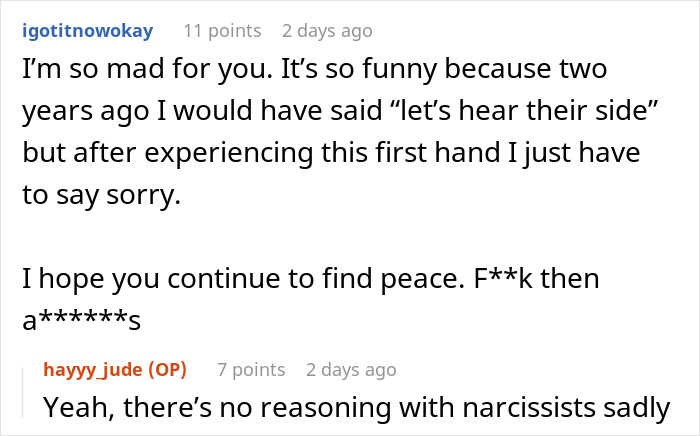 Comment exchange showing frustration and support related to a gay man&rsquo;s experience with parents about funding retirement.