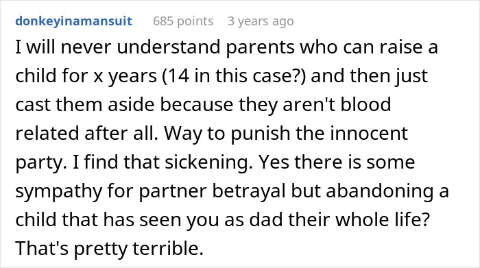 Comment highlighting the emotional impact of DNA lab mixing paternity results causing a man to disown the wrong son and seek reconnection.
