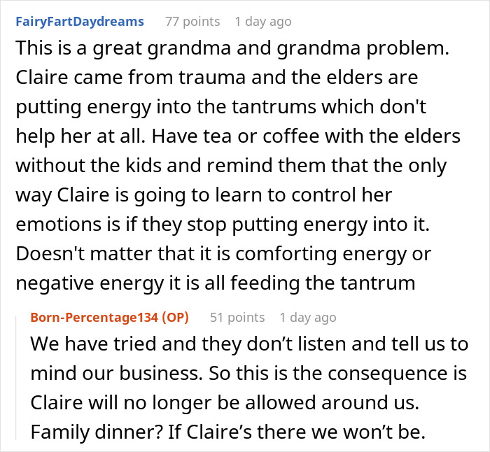 Reddit discussion about a violent niece injuring a 6-month-old baby and family enabling her behavior.