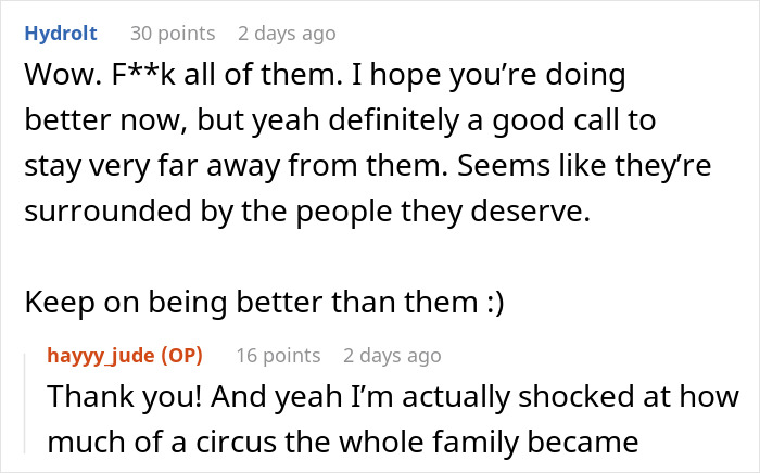 Reddit comments show a gay man shocked by parents' audacity after being kicked out, refusing to fund retirement.