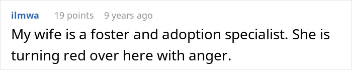 Screenshot of a Facebook comment discussing a woman’s 8th adopted child behaving horribly and attempts to give him away. Screenshot of a Facebook comment discussing a woman’s 8th adopted child behaving horribly and attempts to give him away.