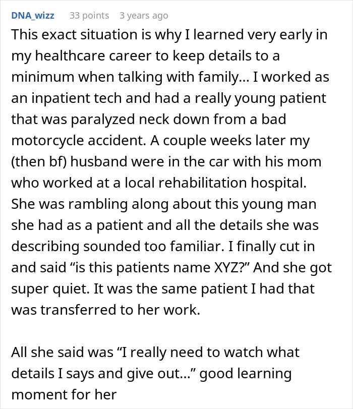 Woman confused about coworkers knowing personal details, discovering her therapist is her boss's husband.