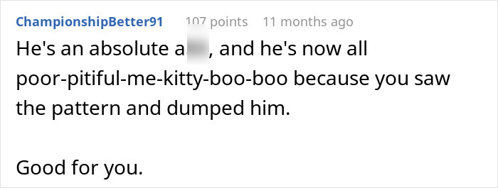 Man dismisses girlfriend&rsquo;s career milestone, accusing her of sleeping her way to success in online comment.