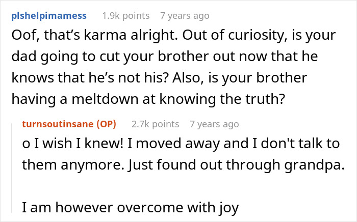 Screenshot of an online forum discussing DNA lab mixes paternity results and reconnecting with the wrong son.