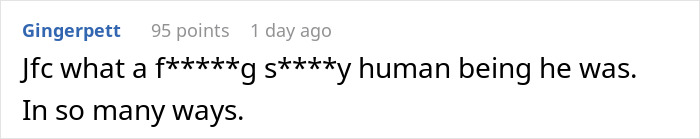 Comment discussing a person harshly, posted 1 day ago with 95 points, expressing strong negative opinion.