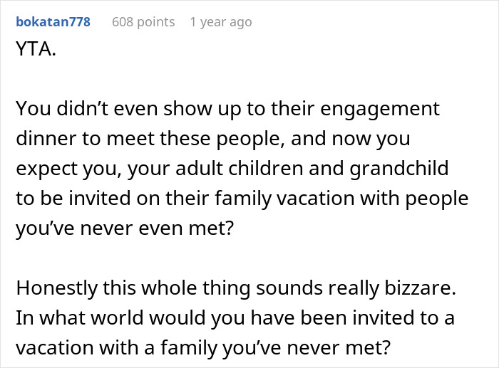 Screenshot of a Reddit comment discussing MIL plans and family rejection, highlighting DIL's anger in the conversation.