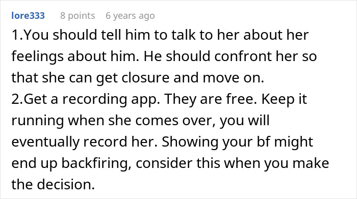 Comment advice on woman trying to coexist with boyfriend&rsquo;s female friend, highlighting relationship challenges and regrets.