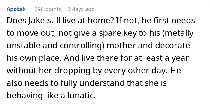 Comment discussing a mom acting as dorm inspector before son&rsquo;s boyfriend is allowed to move in with main SEO keywords.