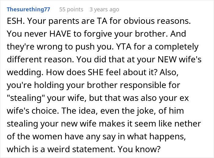 Groom Lets Every Wedding Guest Know Exactly Why His Jerk Brother Is Not There