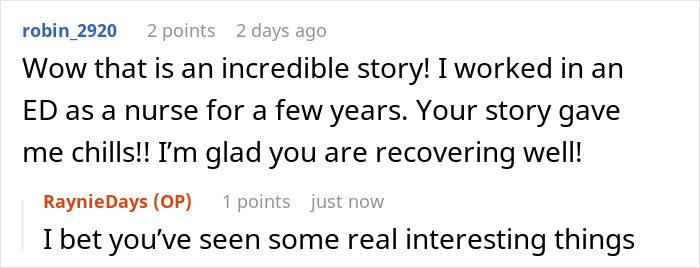 User sharing a story about coughing up blood days after a car accident, warning others to take crashes seriously.