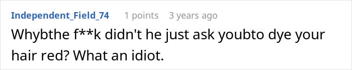 Screenshot of a Reddit comment reacting to a woman&rsquo;s innocent goofy joke about her horrible, cheating husband.