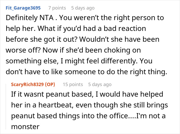 Rude Coworker Chokes On Peanut Dessert, Guy With Severe Allergy Takes Heat For Not Helping Her Rude Coworker Chokes On Peanut Dessert, Guy With Severe Allergy Takes Heat For Not Helping Her