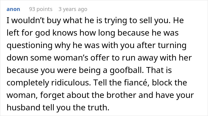 Screenshot of a comment discussing a woman's goofy joke revealing her husband as a horrible cheating jerk.