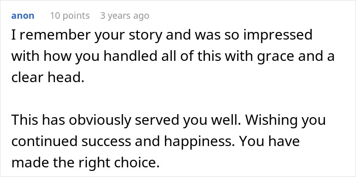 Comment praising a woman for handling her life changes with grace after uncovering husband&rsquo;s affair, wishing her success.