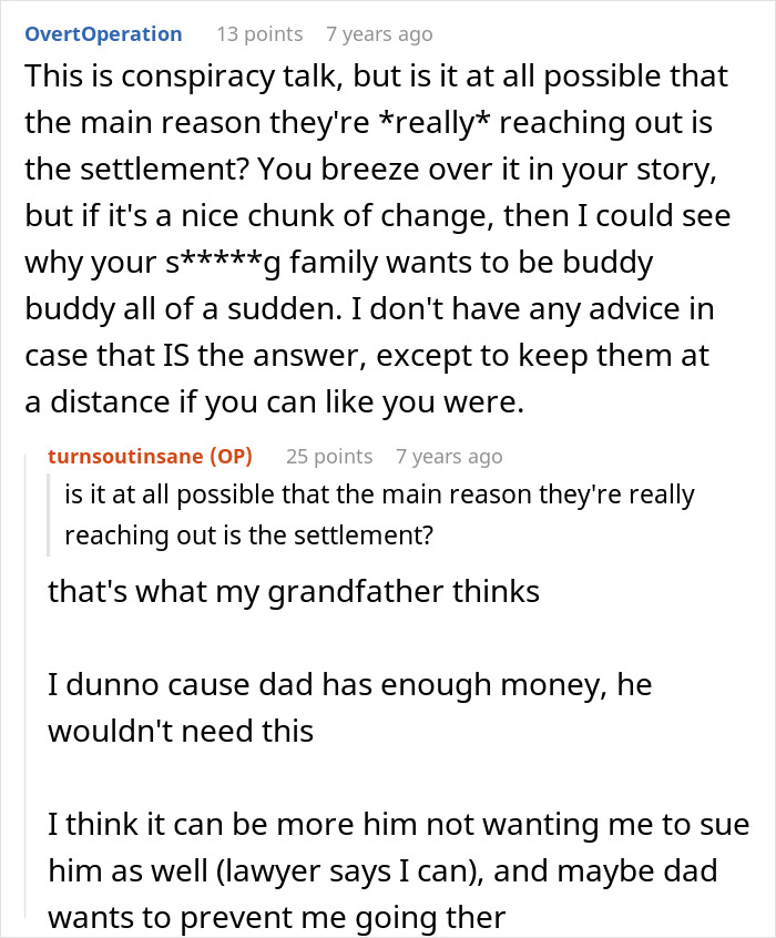 Reddit conversation discussing DNA lab mix-up in paternity results and a man wanting to reconnect with the wrong son.