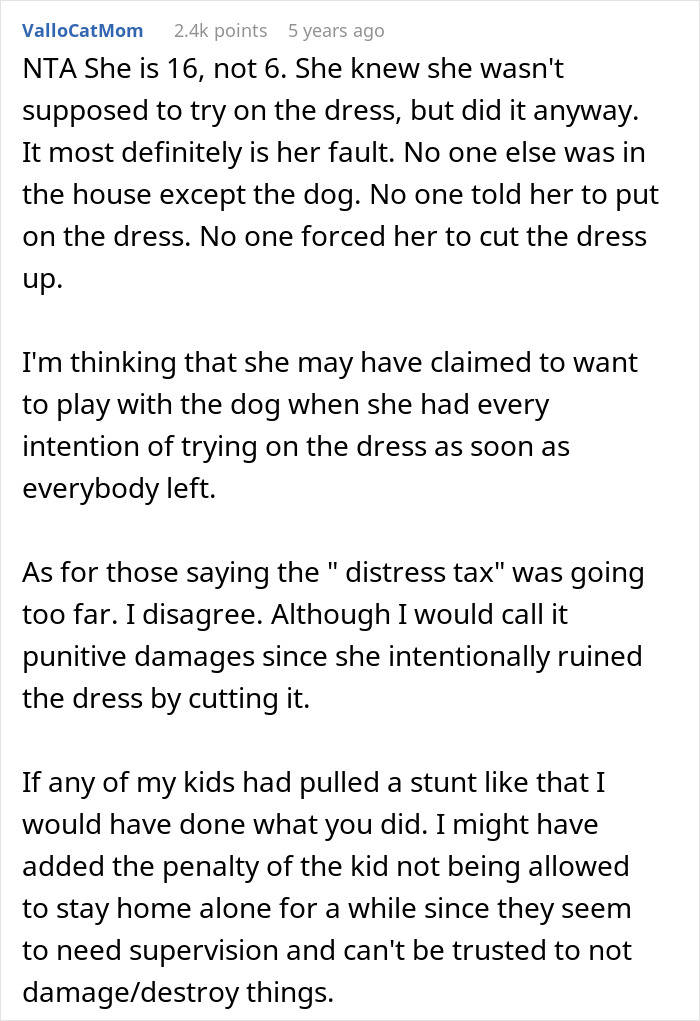 Teen Claims Her Dad &ldquo;Ruined Her Future&rdquo; After Making Her Pay For The Wedding Dress She Destroyed